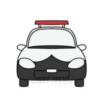 パトカー正面,パトカー,働く車,車のイラスト素材