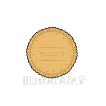 ビスケット（丸形）,おやつ,お菓子,ビスケット,丸い,食べ物のイラスト素材