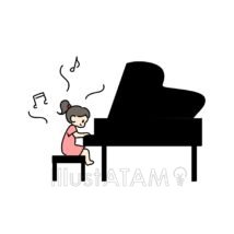 ピアノの発表会,グランドピアノ,コンサート,ピアニスト,ピアノ,女の子,楽器,発表会,音楽のイラスト素材