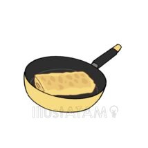 フライパンで作る卵焼き
