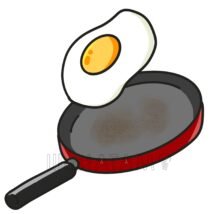 フライパンで卵焼き
