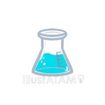 フラスコ（青い液体）
