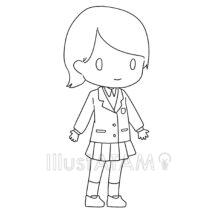 ブレザーを着た女子高生