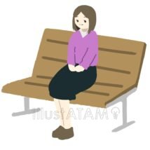ベンチに座る