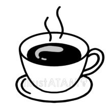 ホットコーヒー（モノクロ）