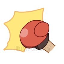 ボクシンググローブのパンチ,グローブのイラスト素材