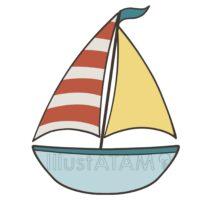 ヨット（赤縞模様）