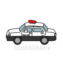 リアルなパトカー,パトカー,リアル,働く車,車のイラスト素材