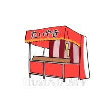 リアルな屋台,イベント,お祭り,レトロ,和菓子,屋台のイラスト素材