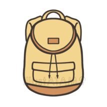 リュック（黄色）,おでかけ,カバン,ファッション,リュック,旅行のイラスト素材