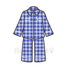ルームウェア（チェック柄・青色）