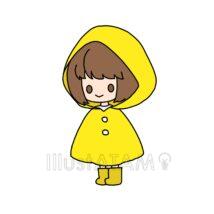 レインコートを着たこども