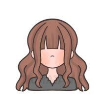 ロングウェーブ髪（茶髪）