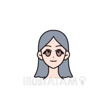 ロングヘア女子（ストレート）,かわいい女の子,ロングヘア,女の子,髪の毛のイラスト素材