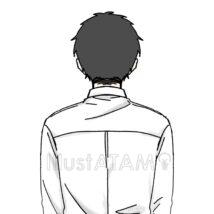 ワイシャツを着た背中