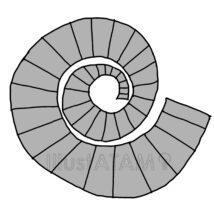 上から見た螺旋階段