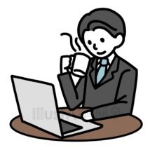 休憩するビジネスマン（男性）