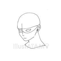 俯瞰の輪郭（斜め顔）