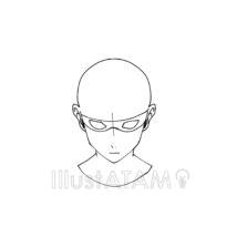 俯瞰の輪郭（正面顔）