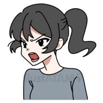 叫ぶ女性（アニメ風）