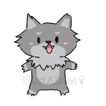 可愛いオオカミ,オオカミ,かわいいオオカミ,かわいい動物,動物のイラスト素材