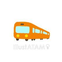 可愛い簡単な電車（斜め向き）