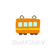 可愛い簡単な電車（横向き）