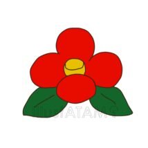 和風の簡単な椿,冬,冬の花,和風,椿,簡単な椿,花のイラスト素材