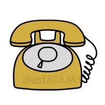 固定電話,レトロ,家電,電話のイラスト素材
