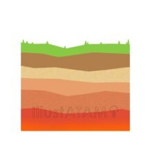 地層の断面図,地層,地面,環境のイラスト素材