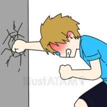 壁を殴る