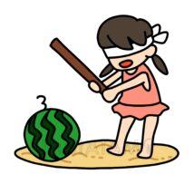 夏のスイカ割り（女の子）