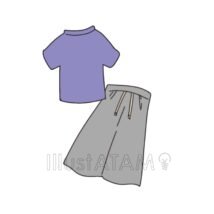 夏用部屋着,パジャマ,リラックス,ルームウェア,半ズボン,半袖,部屋着のイラスト素材