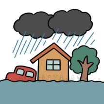 大雨の水害