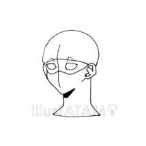 女性の輪郭（斜め顔）