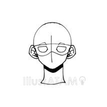 女性の輪郭（正面顔）