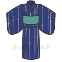 女性用の浴衣（寒色系）,お祭り,浴衣,着物のイラスト素材