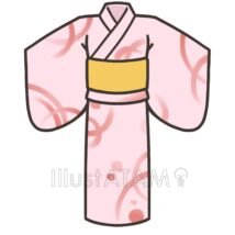 女性用の浴衣（暖色系）,お祭り,浴衣,着物のイラスト素材
