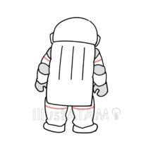宇宙飛行士の後ろ姿