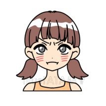 怒り顔の女子
