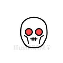 怖いハロウィン（ガイコツ）