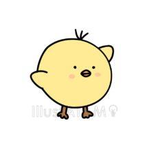 手を挙げるゆるいひよこ