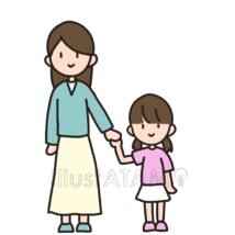 手を繋ぐ親子