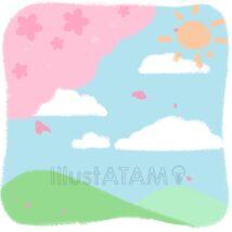 手書きの4月の背景