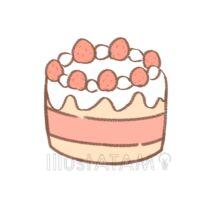 手書きのいちごケーキ