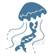 手書きのおしゃれなクラゲ