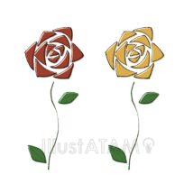 手書きのおしゃれなバラ（2パターン）