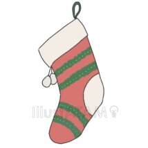 手書きのかわいいクリスマス靴下,クリスマス,クリスマス靴下のイラスト素材