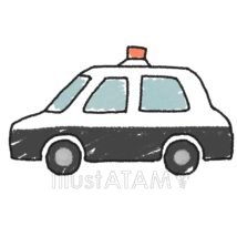 手書きのかわいいパトカー,パトカー,働く車,手書き,車のイラスト素材