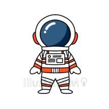 手書きのかわいい宇宙飛行士